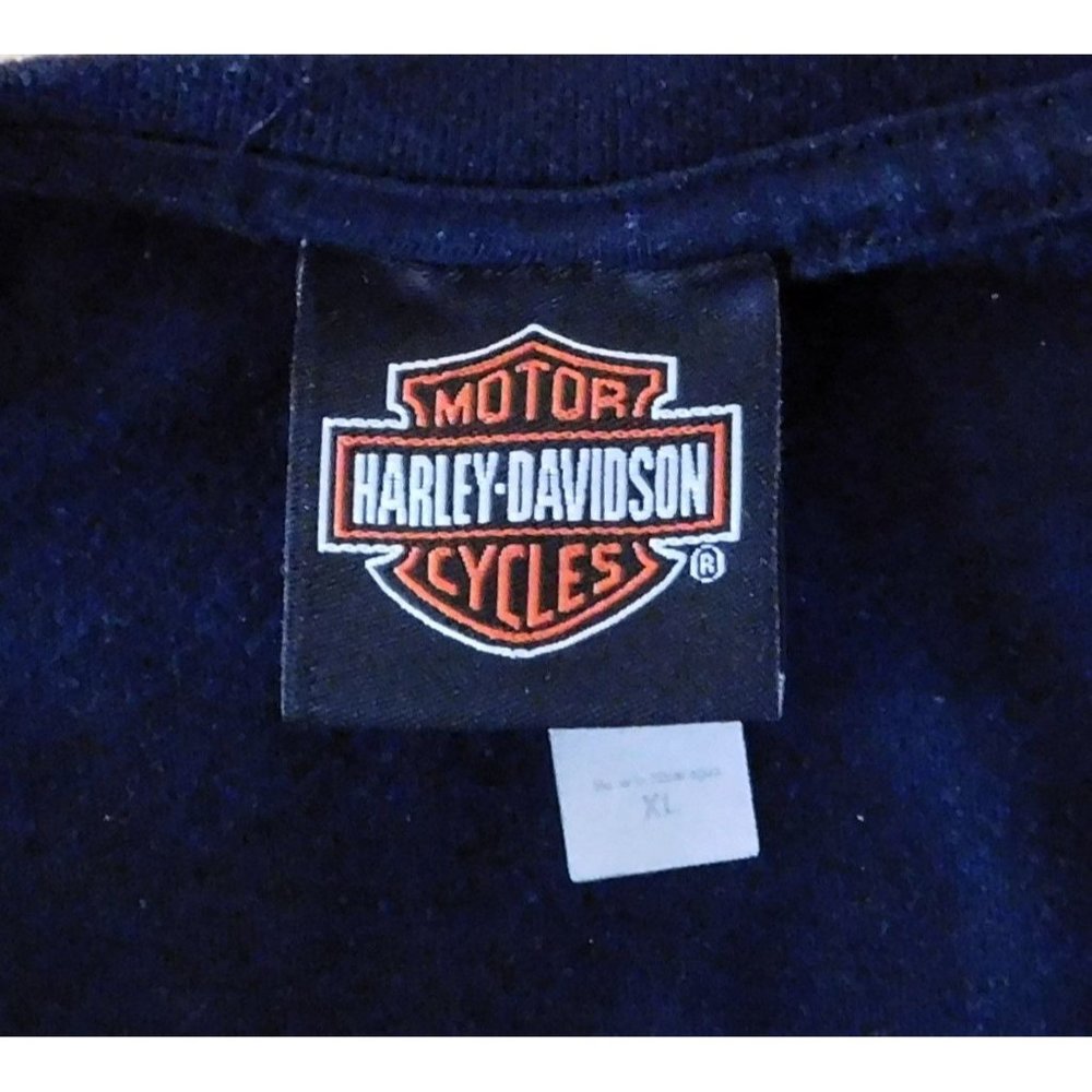 Harley Davidson Tee Shirt XL Black Bedford Texas V-Neck Short Sleeve Cotton - Picture 8 of 8